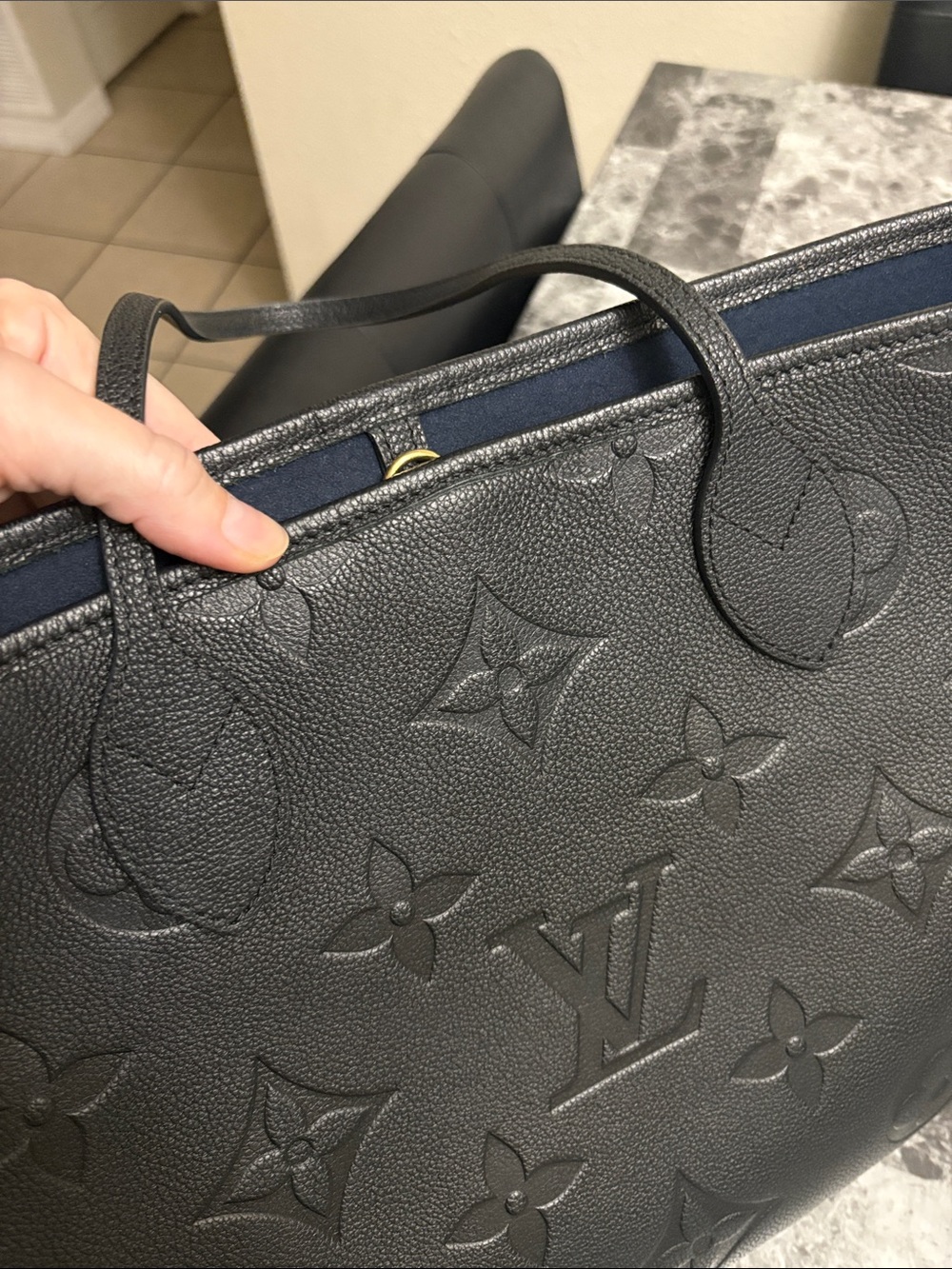 Louis Vuitton neverfull black empreinte leather - Picture 8 of 8